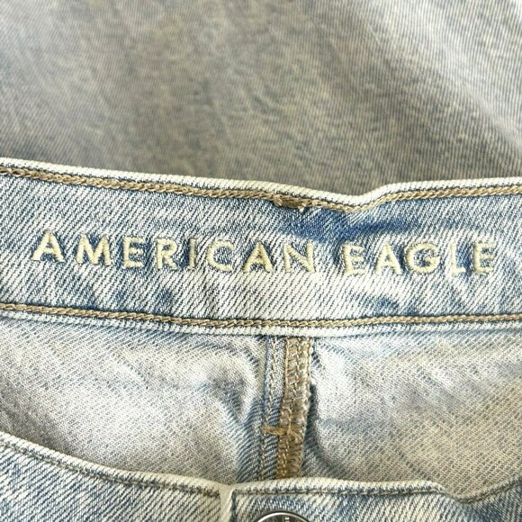 American Eagle Jeans Womens Size 14 Short 90's Straight Leg Light Wash Denim - Picture 3 of 5